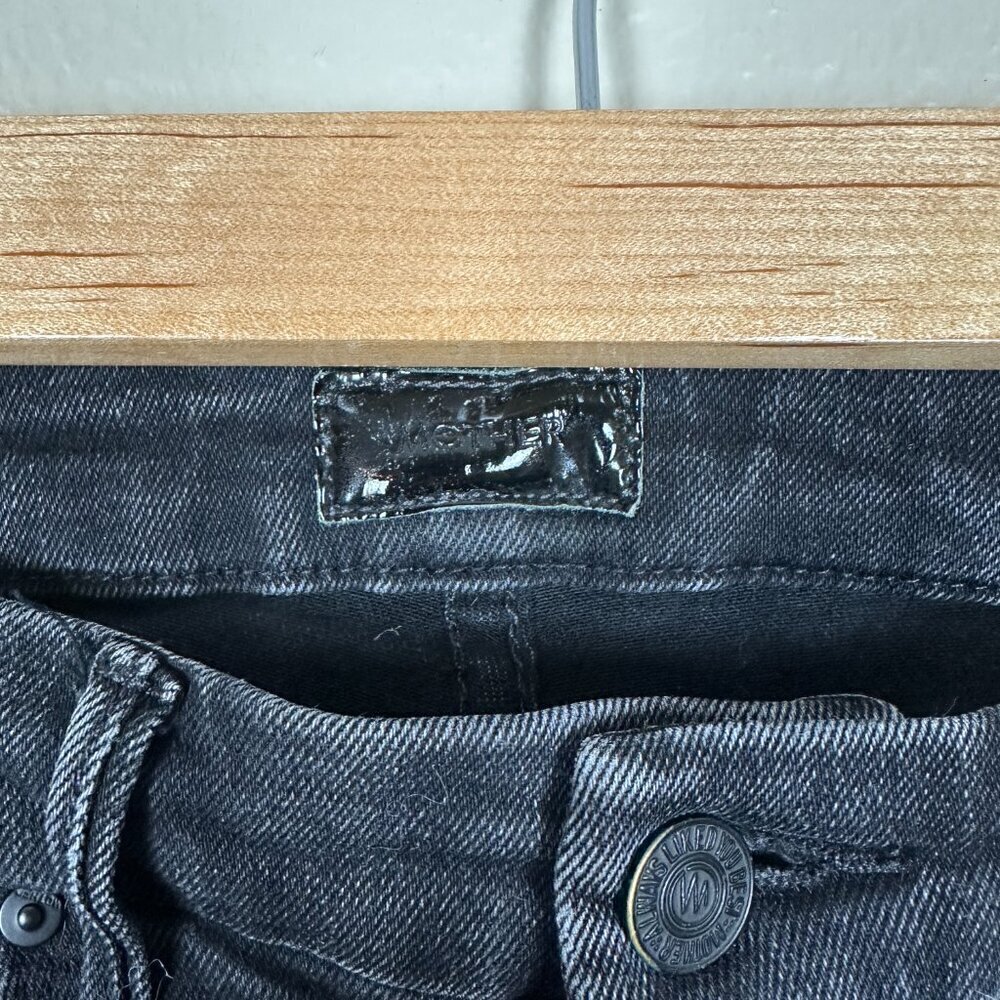 Mother Looker Jeans Mid Rise Skinny Black Denim Night Hawk Women's Size 23 - Picture 2 of 6